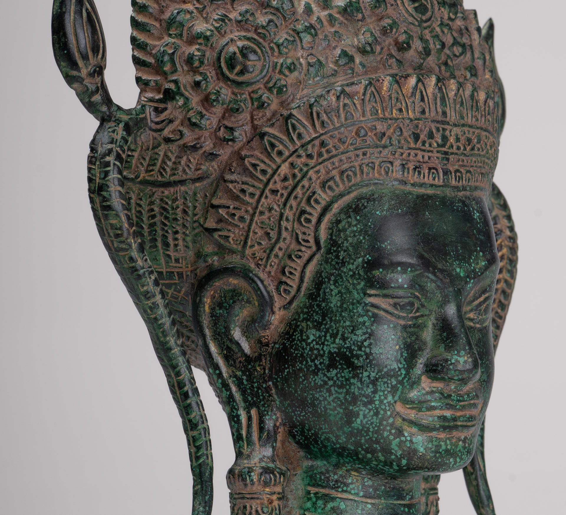 Apsara - Antique Khmer Style Bronze Angkor Wat Apsara or Angel Statue - 38cm/15"