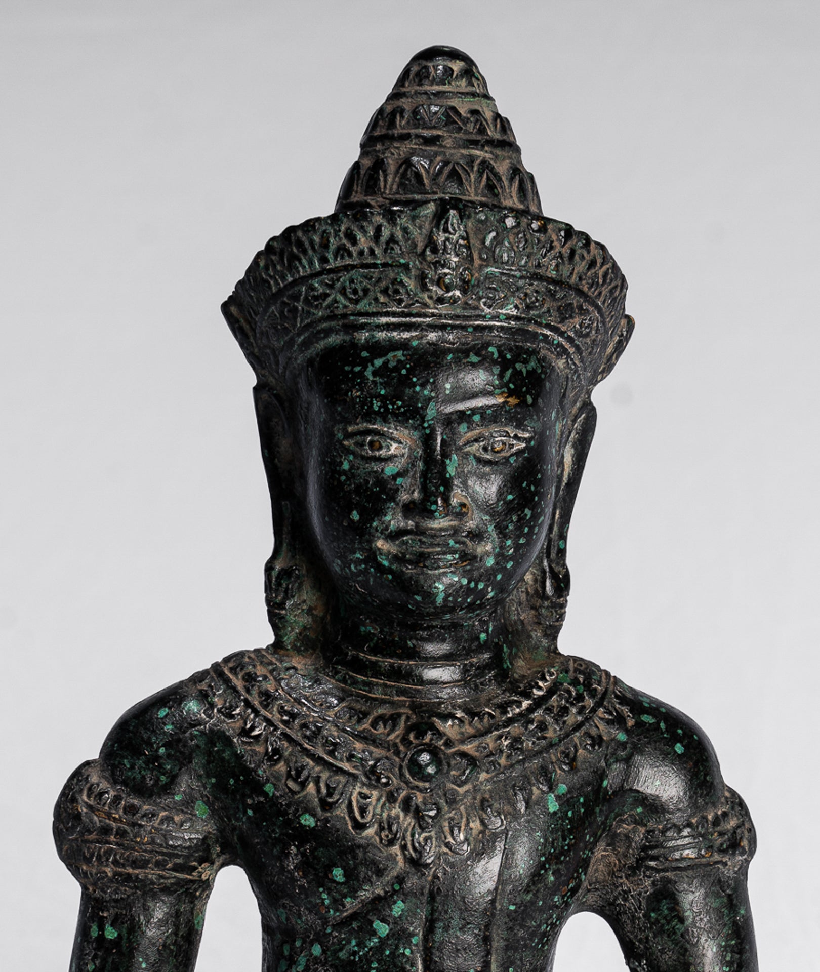 Buddha Statue - Antique Khmer Style Meditation Baphuon Buddha Statue - 24cm/10"