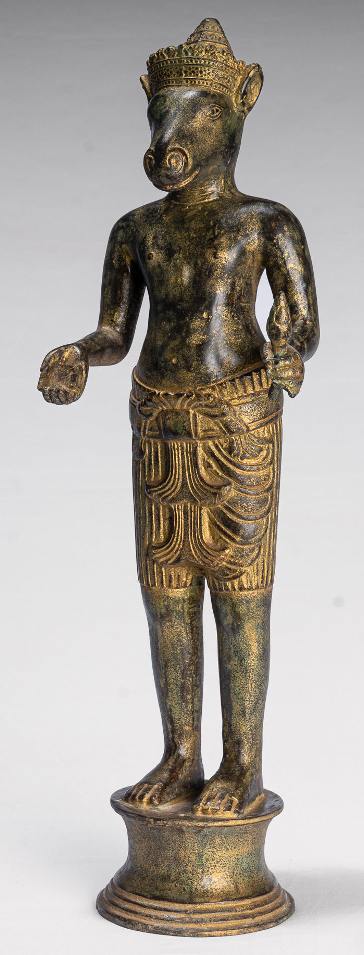 Kalkin Statue - Antique Khmer Style Standing Bronze Hayagriva Kalkin Horse of Vishnu - 47cm/19"