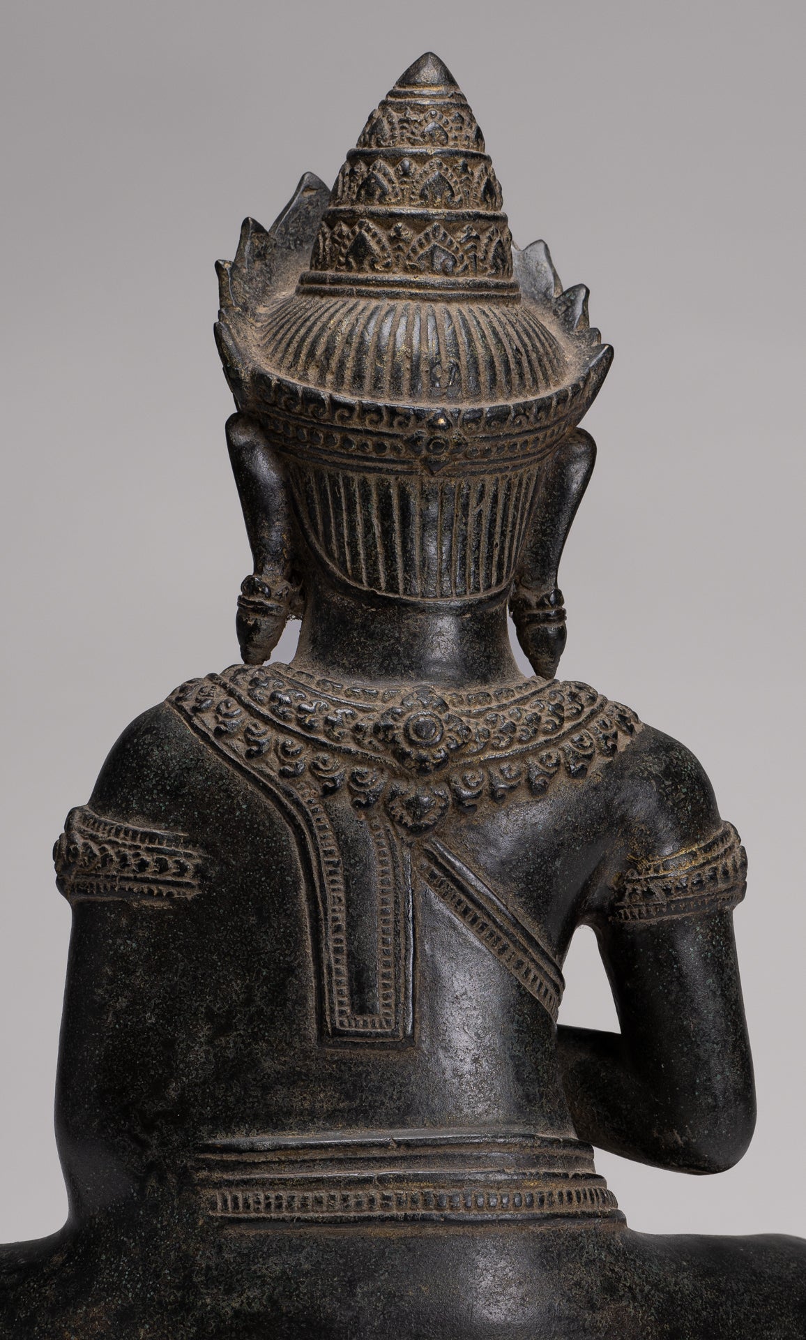 Buddha Statue - Antique Burmese Style Bronze Seated Teaching Shan Buddha Statue - 39cm/16"