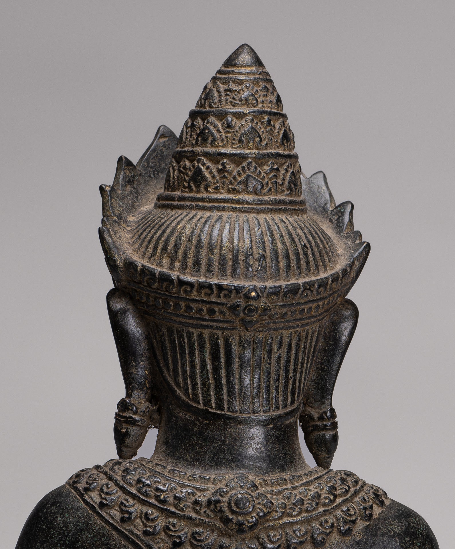 Buddha Statue - Antique Burmese Style Bronze Seated Teaching Shan Buddha Statue - 39cm/16"