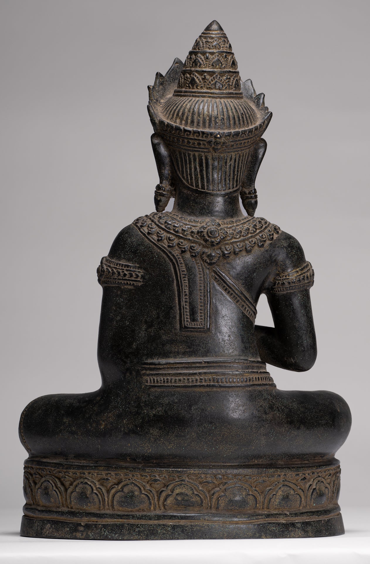 Buddha Statue - Antique Burmese Style Bronze Seated Teaching Shan Buddha Statue - 39cm/16"