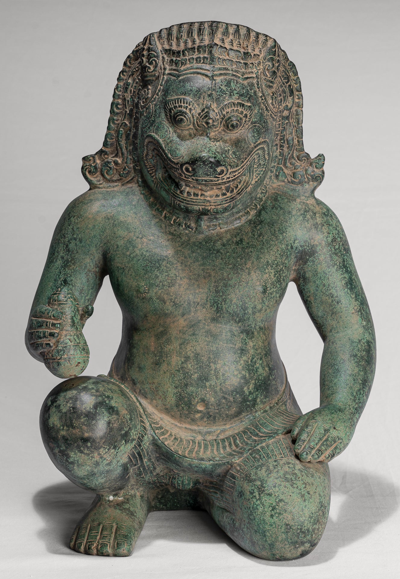 Antique Khmer Style Bronze - Vishnu Avatar - Narasimha or Narasingh - 40cm/16"