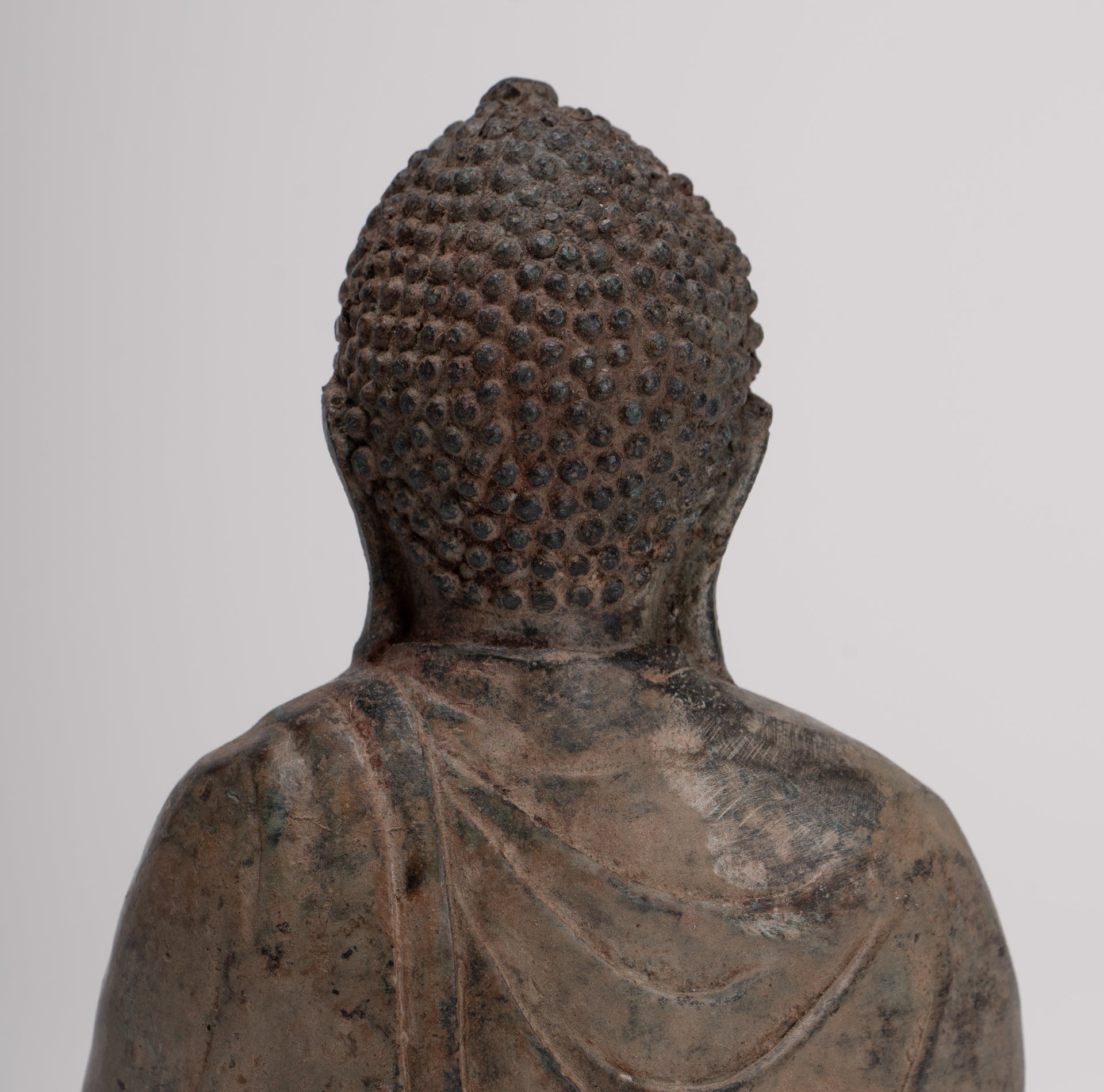 Japanese Buddha - Antique Japanese Style Bronze Seated Meditation Amitabha Buddha Statue - 18cm/7"