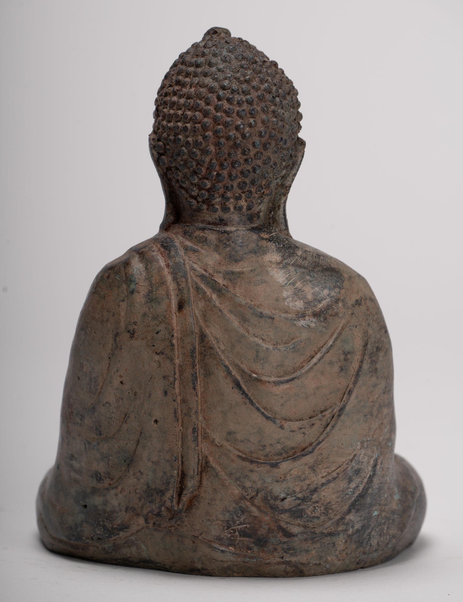Japanese Buddha - Antique Japanese Style Bronze Seated Meditation Amitabha Buddha Statue - 18cm/7"