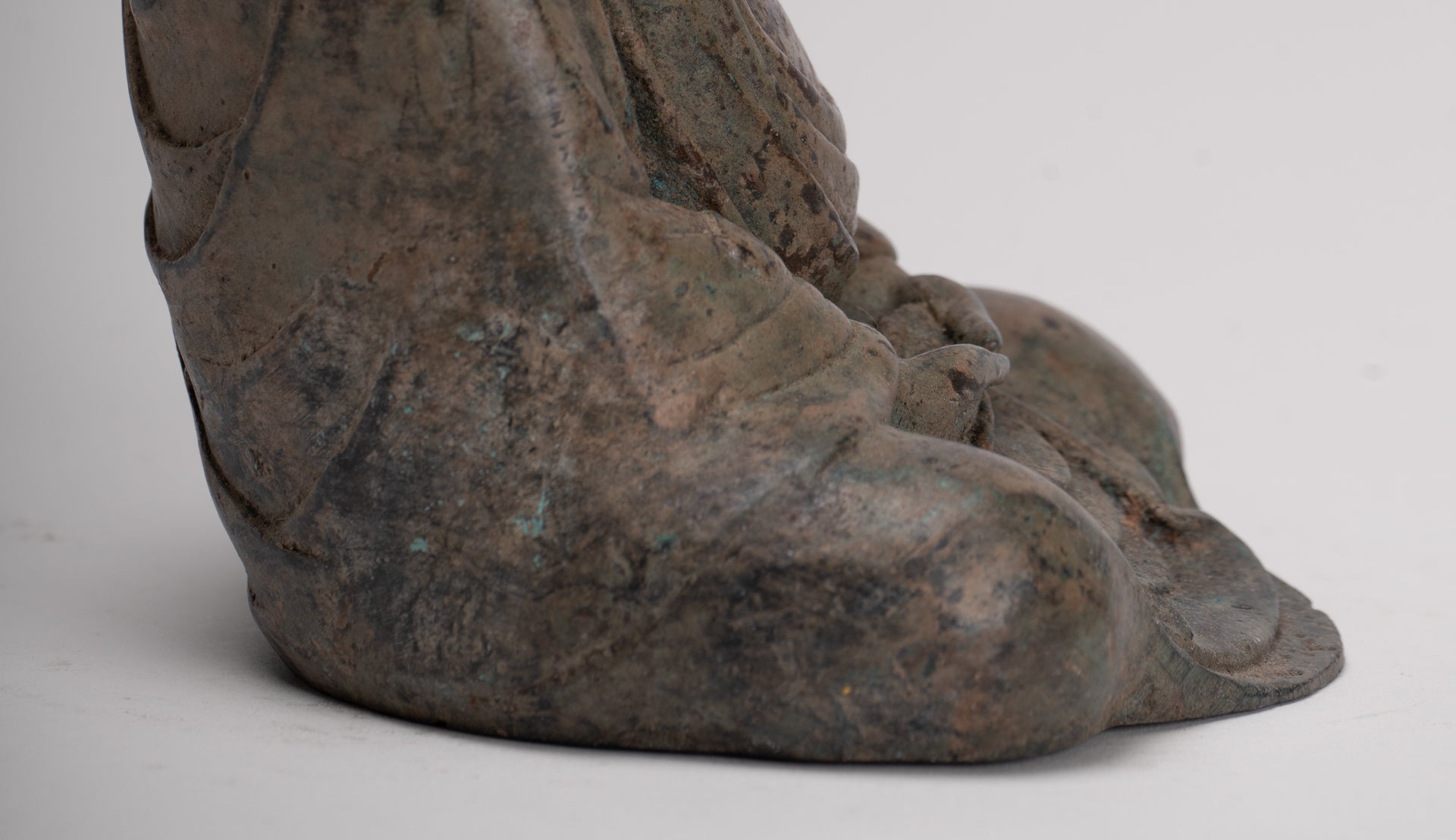 Japanese Buddha - Antique Japanese Style Bronze Seated Meditation Amitabha Buddha Statue - 18cm/7"