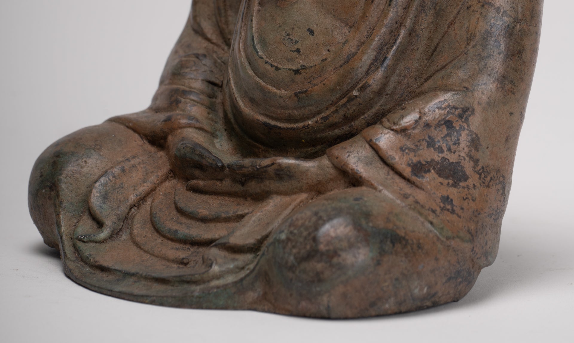 Japanese Buddha - Antique Japanese Style Bronze Seated Meditation Amitabha Buddha Statue - 18cm/7"