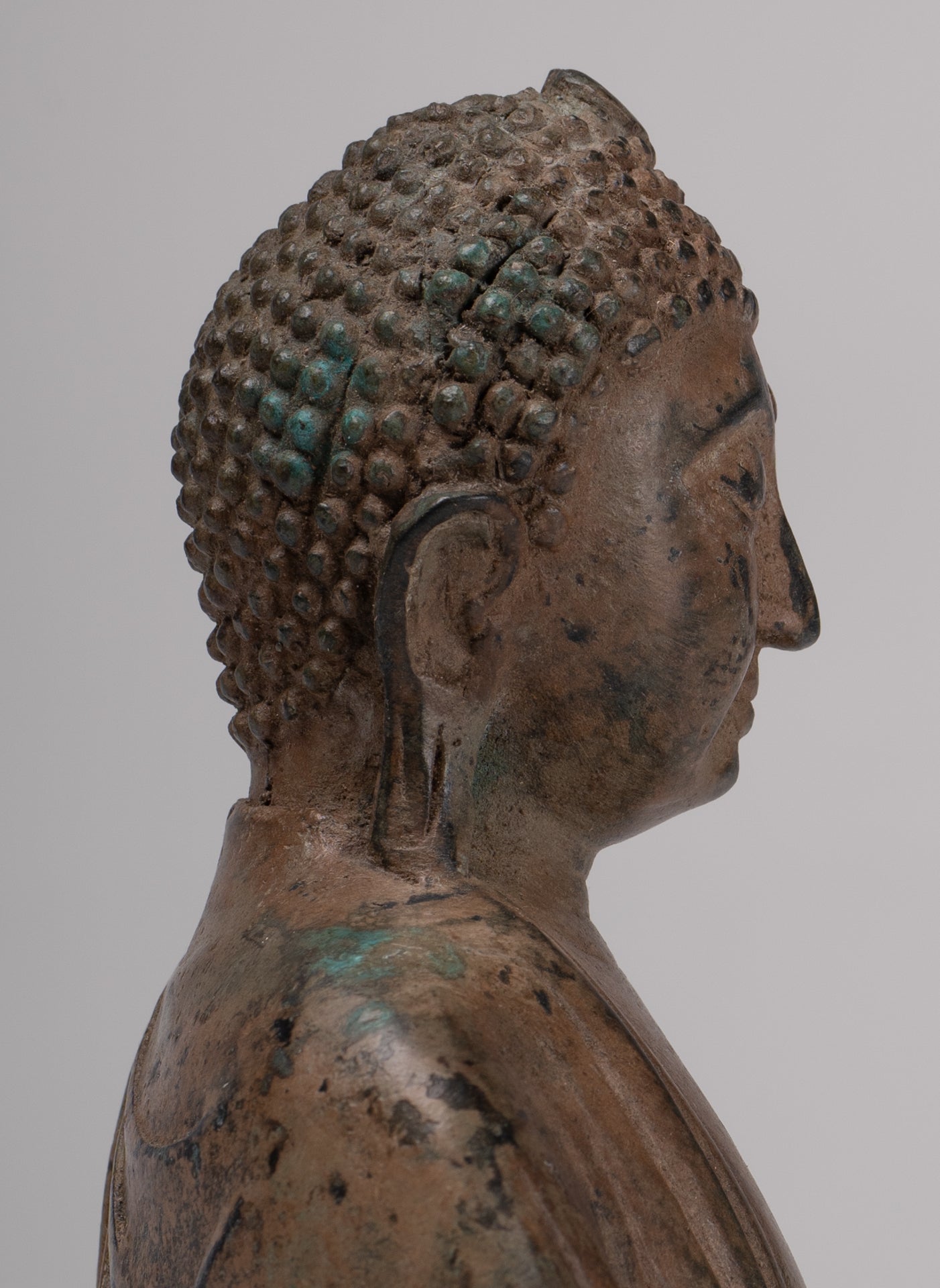 Japanese Buddha - Antique Japanese Style Bronze Seated Meditation Amitabha Buddha Statue - 18cm/7"