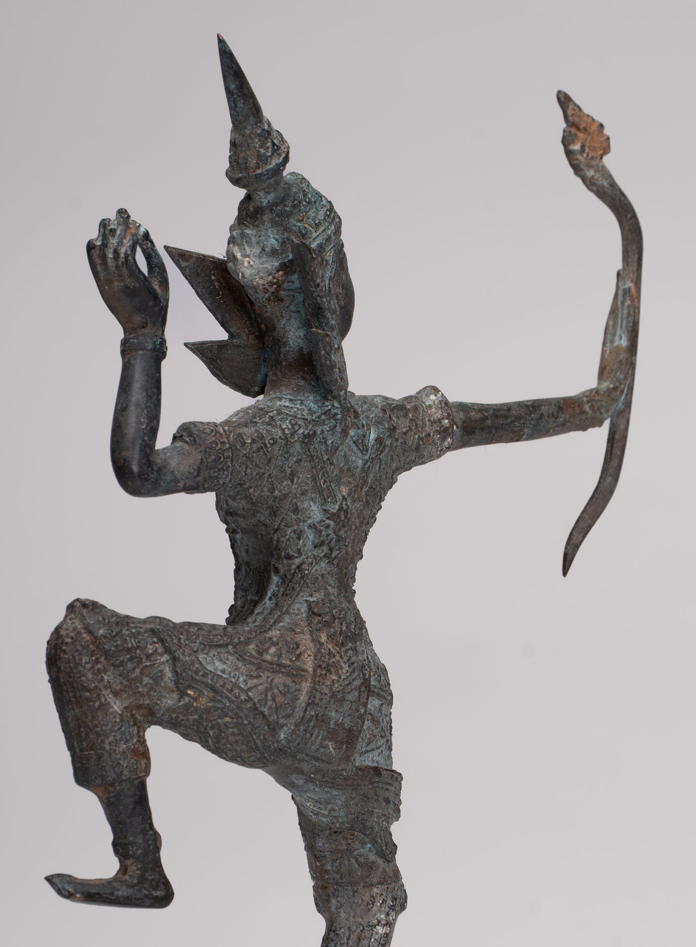 Rama Statue - Antique Thai Style Bronze Thai Rama - Avatar of Vishnu - 26cm/11"