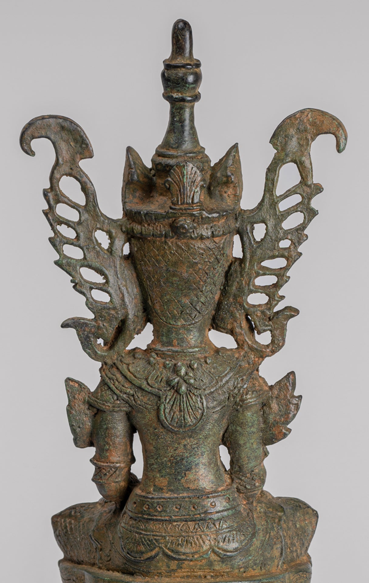 Buddha Statue - Antique Burmese Style Bronze Shan Enlightenment Seated Buddha Statue - 35cm/14"