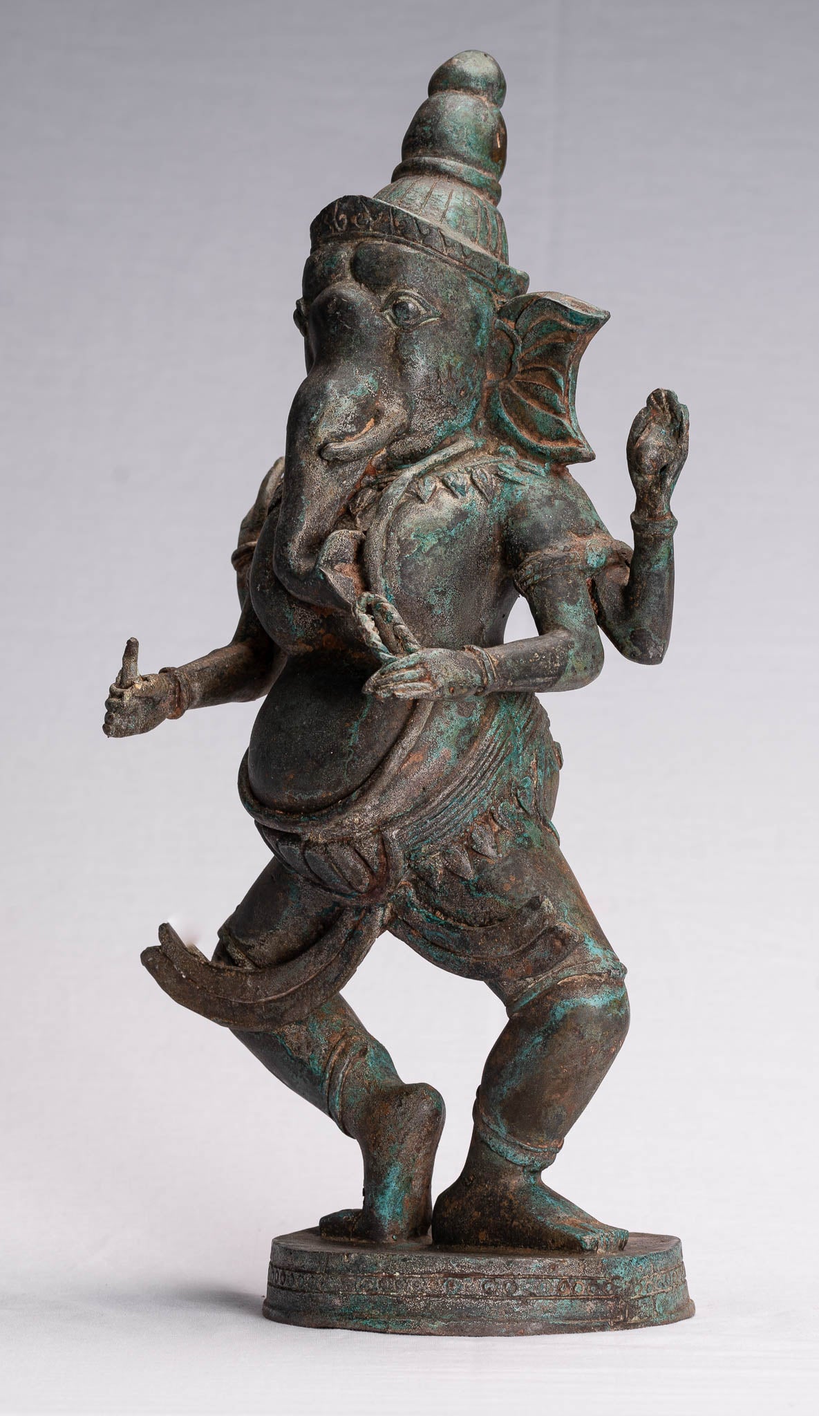 Statua Ganesha - Statua di ganesha in bronzo in stile tailandese antico - 39 cm/16 "