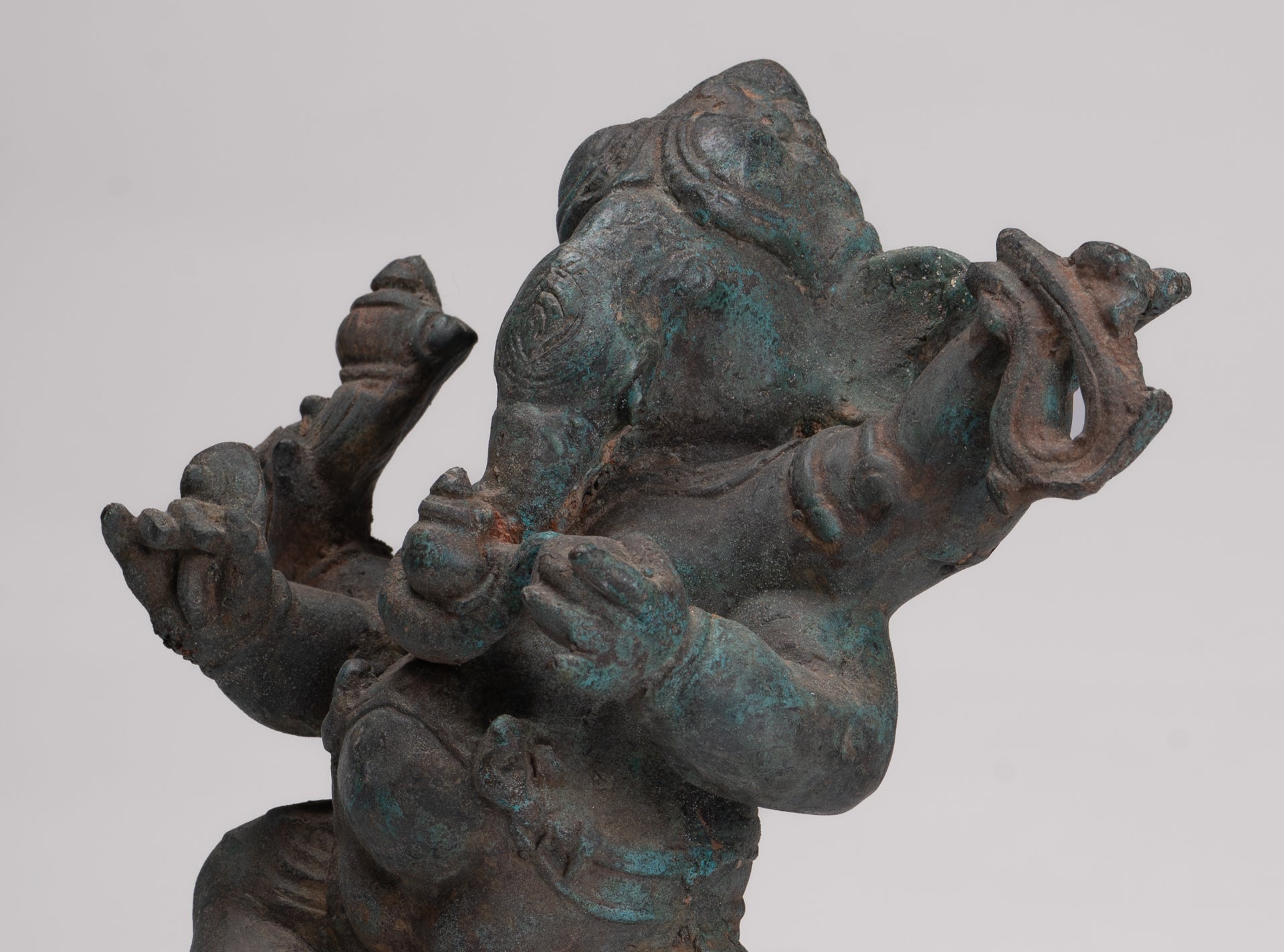 Ganesha Statue - Antique Thai Style Bronze Dancing Ganesha Statue - 30cm/12"