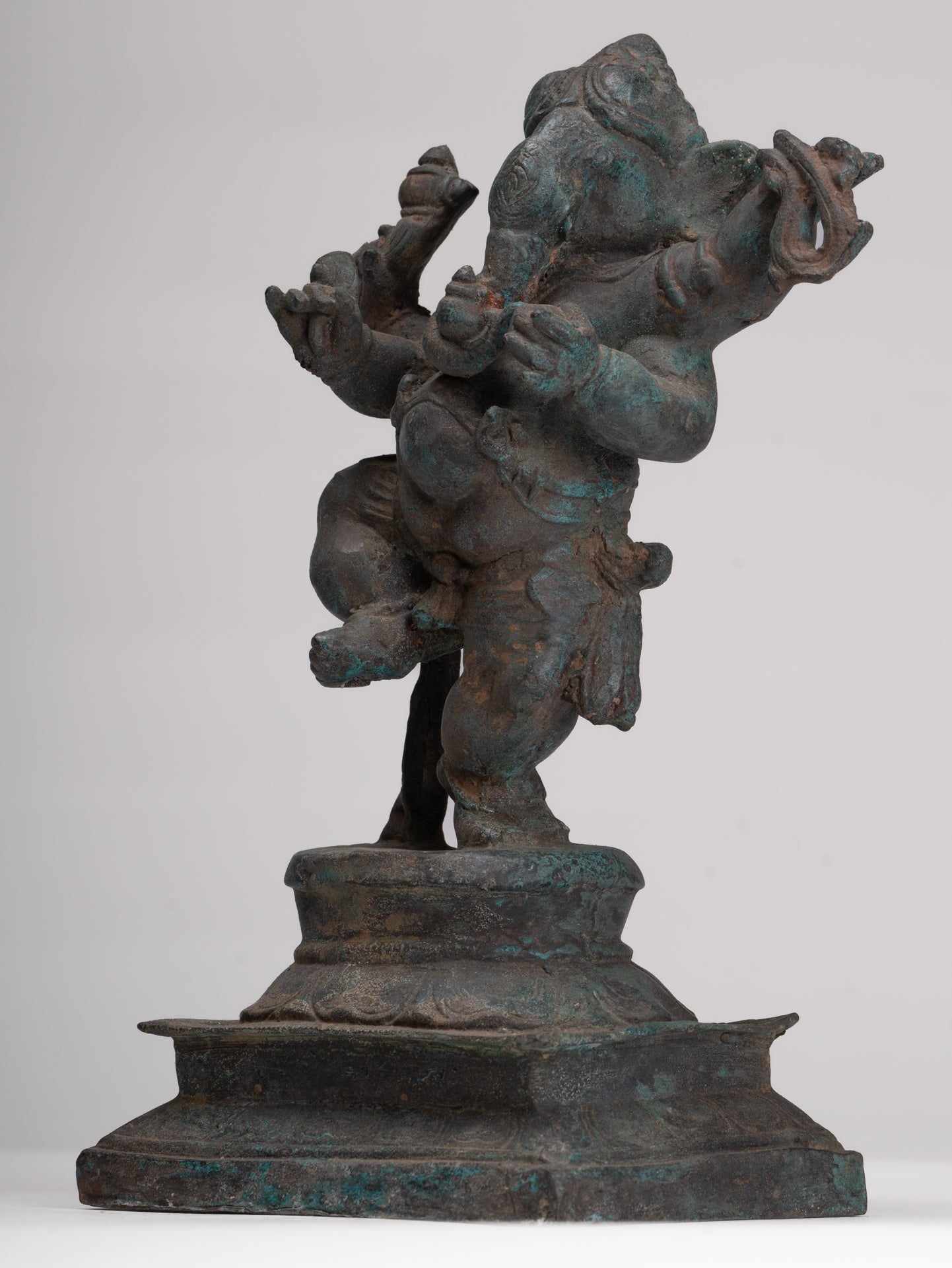 Ganesha Statue - Antique Thai Style Bronze Dancing Ganesha Statue - 30cm/12"