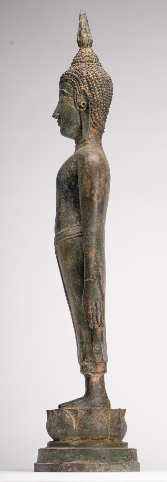 Buddha Statue - Antique Ayutthaya Style Thai Bronze Varada Charity Buddha Statue - 61cm/24"