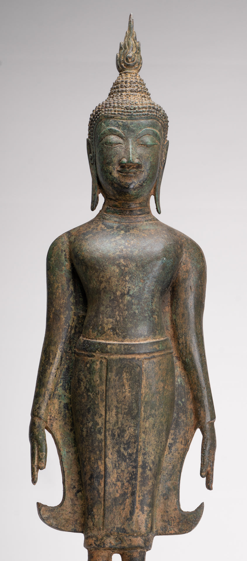 Buddha Statue - Antique Ayutthaya Style Thai Bronze Varada Charity Buddha Statue - 61cm/24"