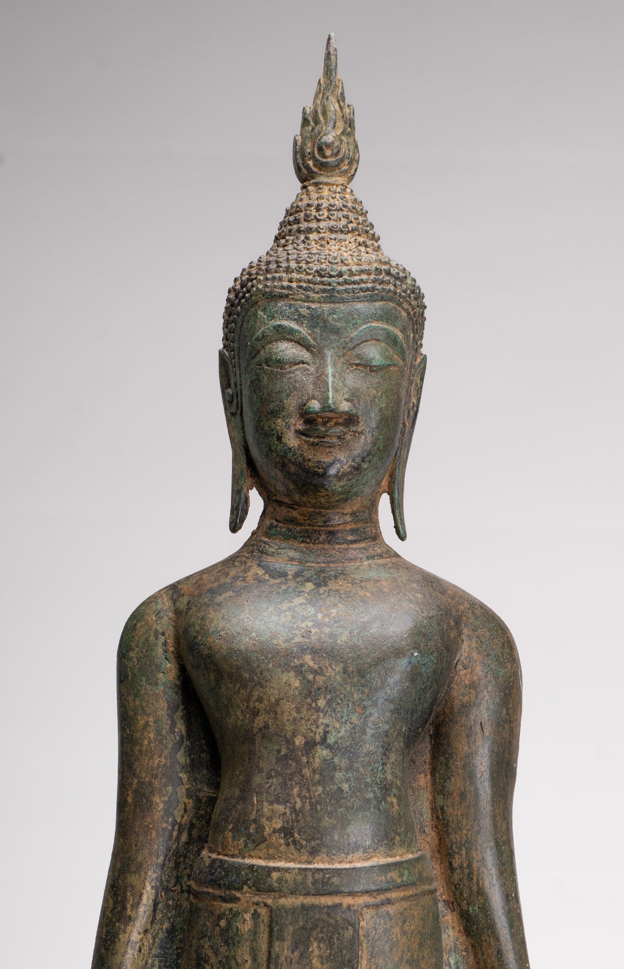 Buddha Statue - Antique Ayutthaya Style Thai Bronze Varada Charity Buddha Statue - 61cm/24"