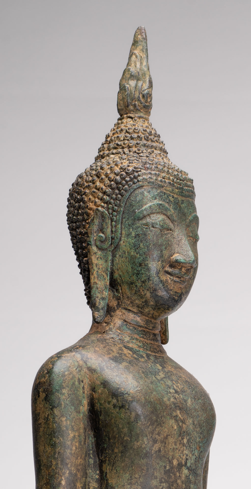 Buddha Statue - Antique Ayutthaya Style Thai Bronze Varada Charity Buddha Statue - 61cm/24"