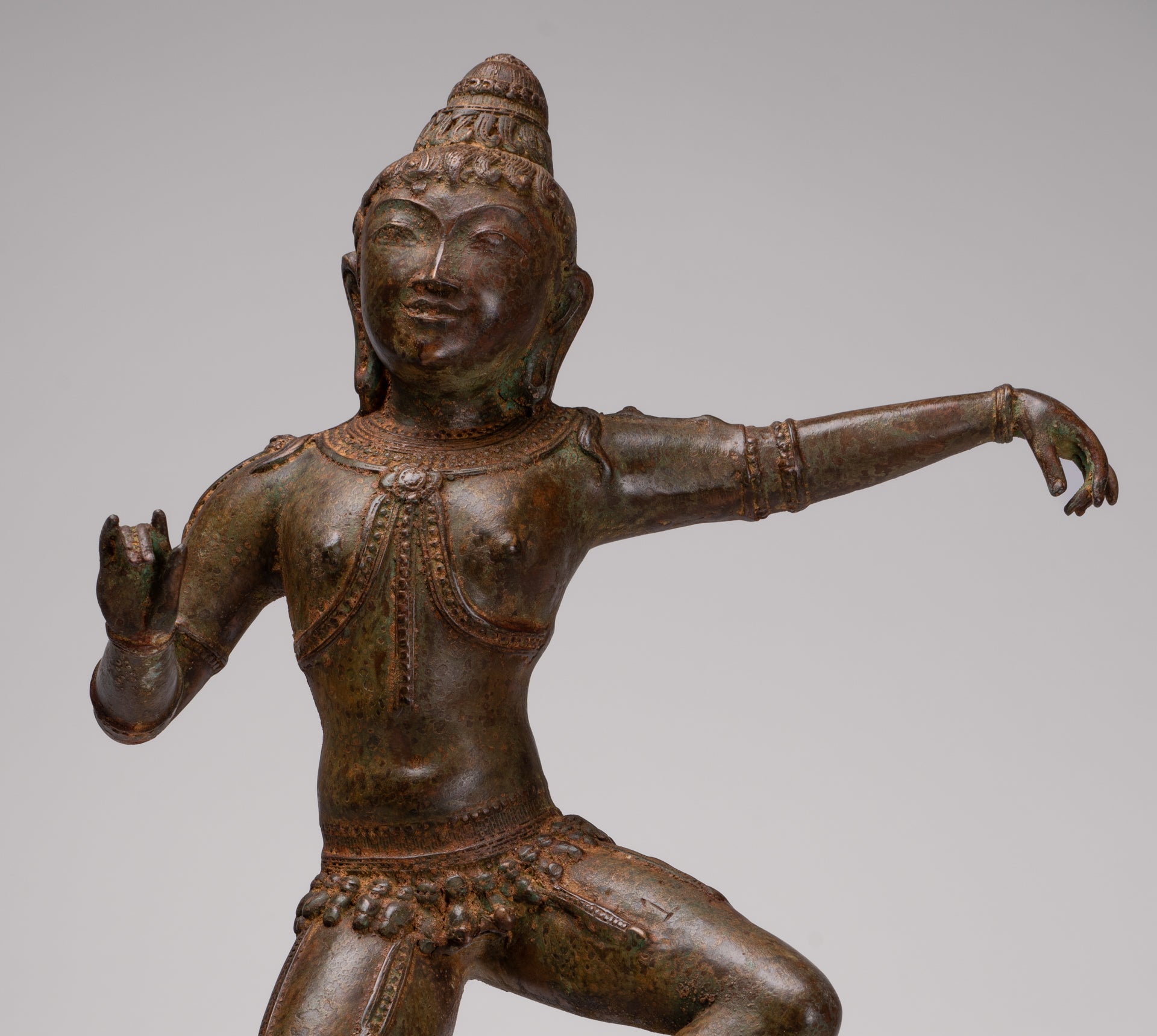 Brahma Statue - Antique Indian Style Dancing Bronze Brahma - Hindu God Creation - 53cm/21"