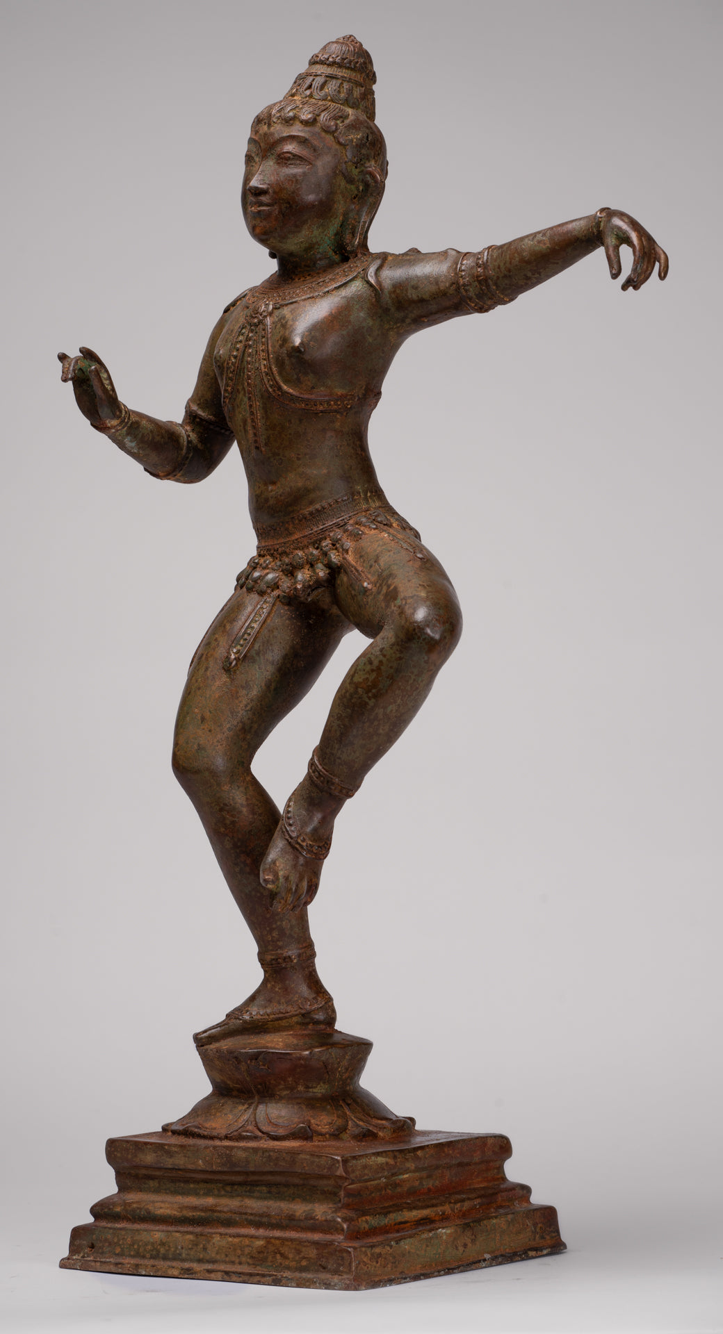 Brahma Statue - Antique Indian Style Dancing Bronze Brahma - Hindu God Creation - 53cm/21"