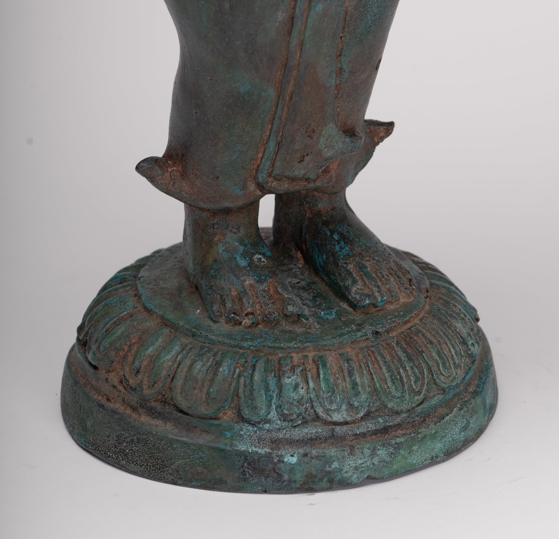 Ganesha Statue - Antique Thai Style Bronze Standing 4-Arm Ganesha Statue - 42cm/17"