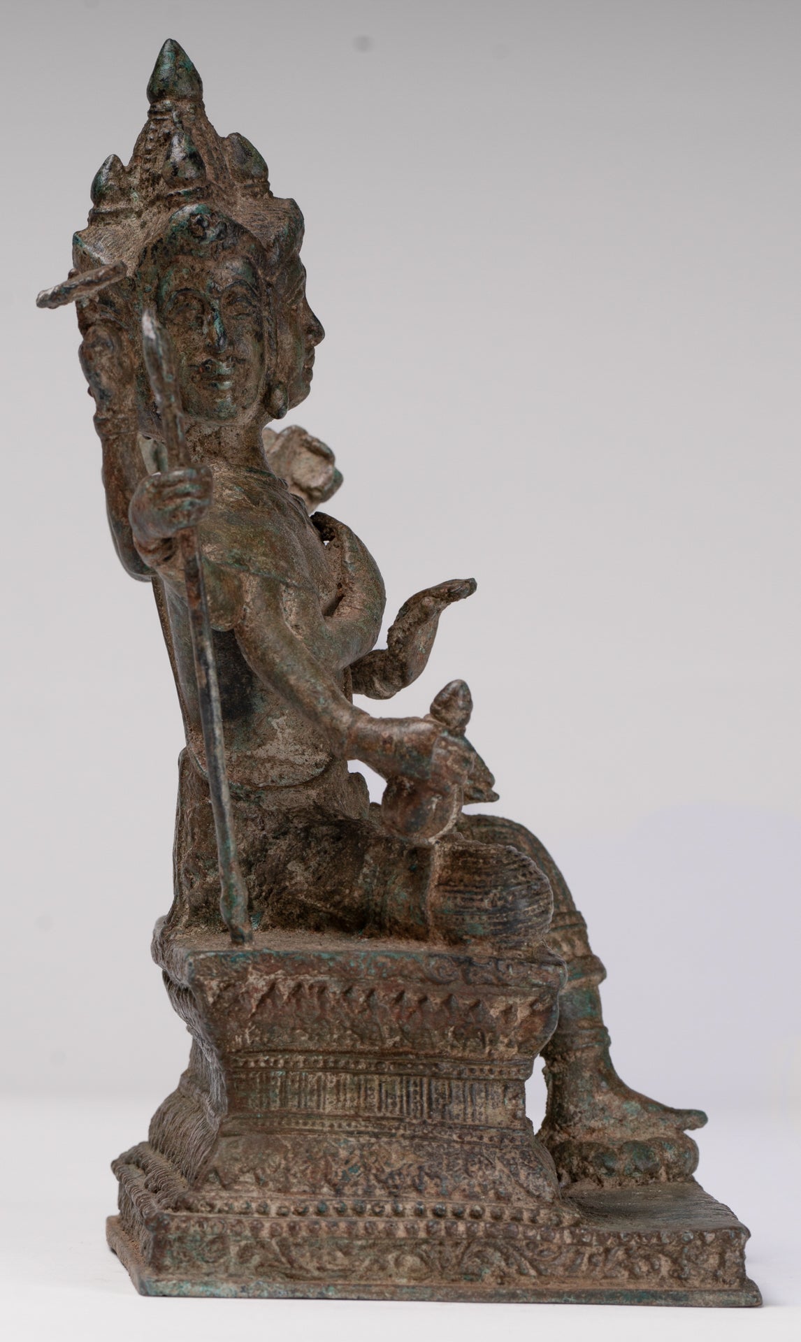 Brahma Statue - Antique Thai Style Bronze Brahma - Hindu God Creation - 22cm/9"