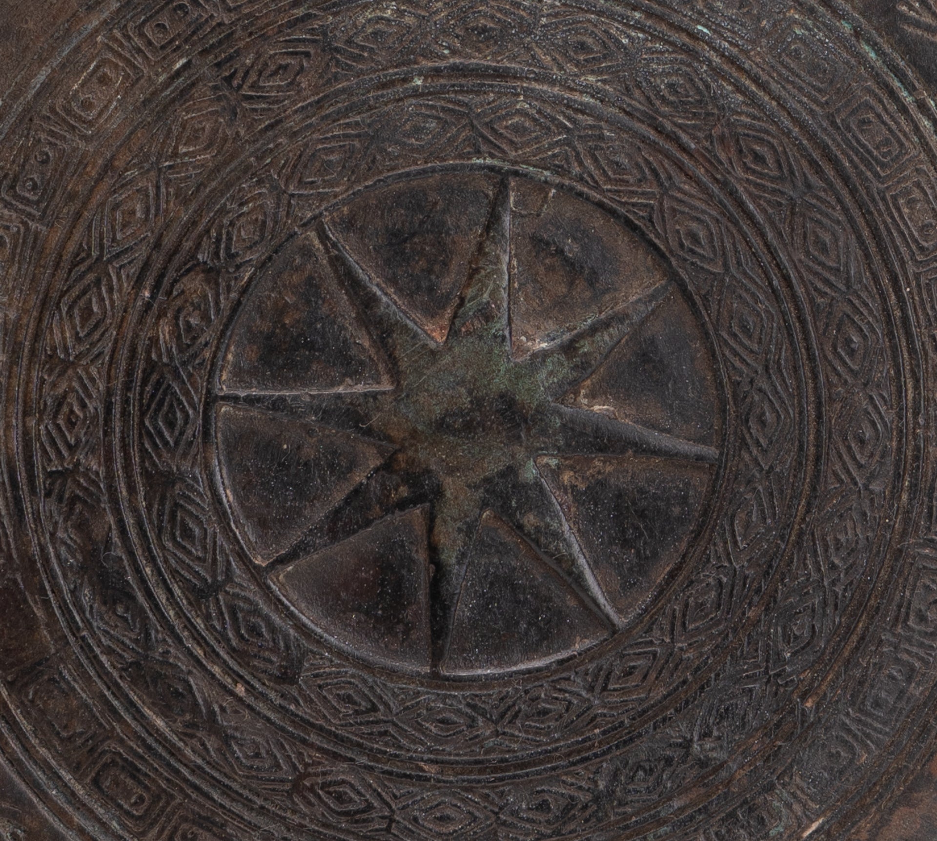 Thai Rain Drum - Antique Thai Style Bronze Free Standing Frog Rain Drum - 21cm/8"