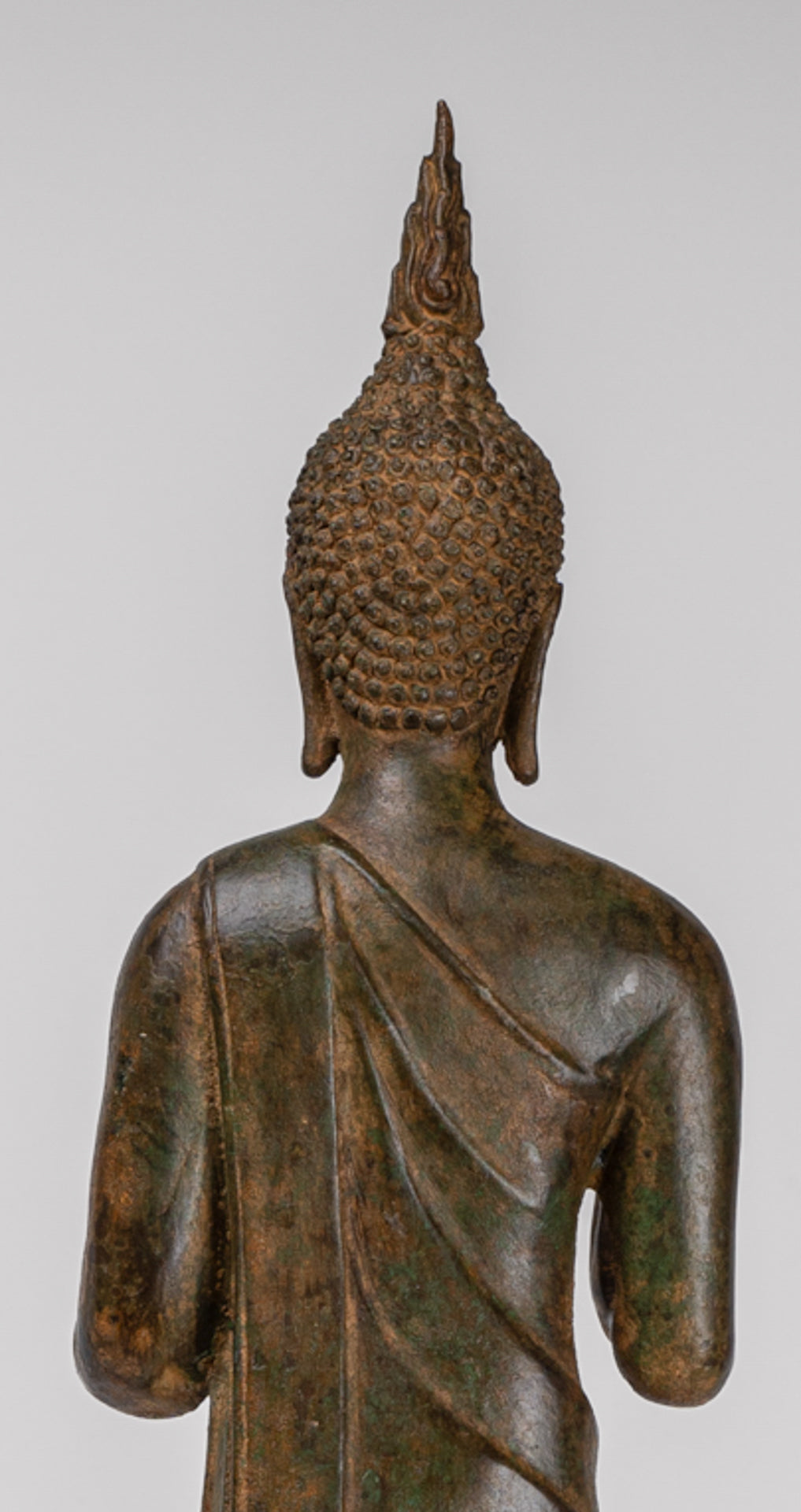 Buddha Statue - Antique Thai Style Bronze Standing Abhaya Protection Buddha Statue - 62cm/25"