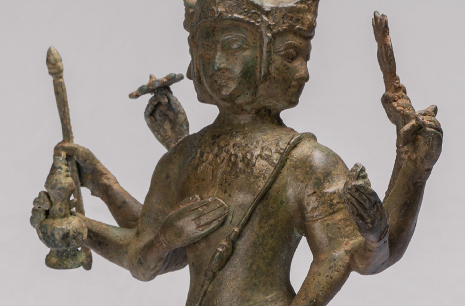 Brahma Statue - Antique Thai Style Bronze Brahma - Hindu God Creation - 48cm/19"