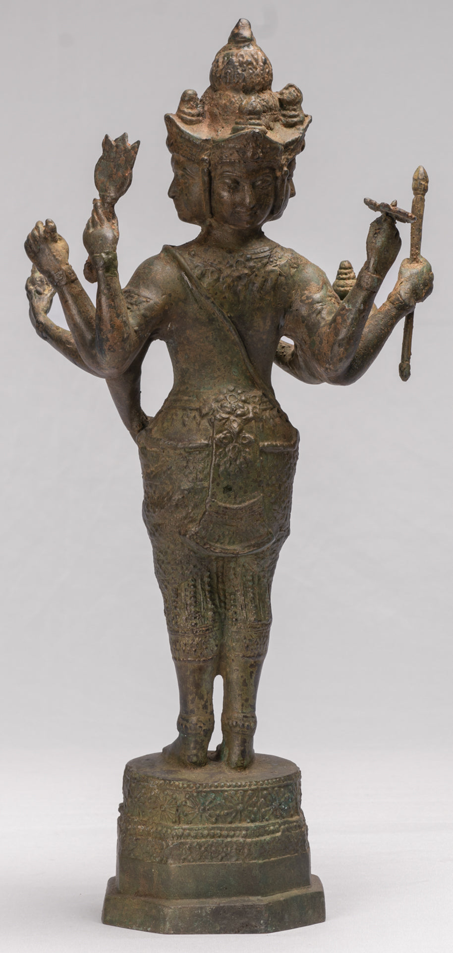Brahma Statue - Antique Thai Style Bronze Brahma - Hindu God Creation - 48cm/19"