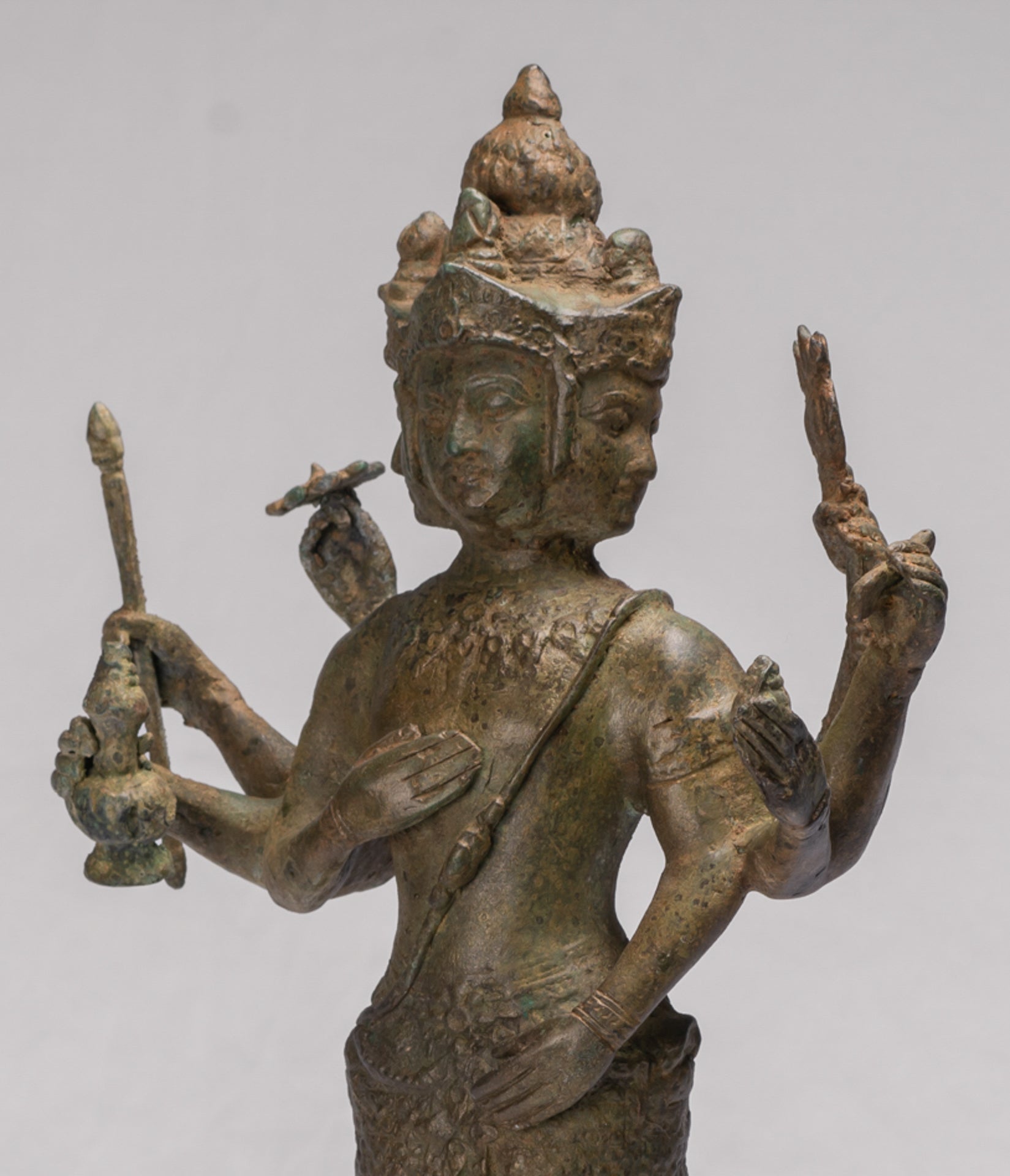Brahma Statue - Antique Thai Style Bronze Brahma - Hindu God Creation - 48cm/19"