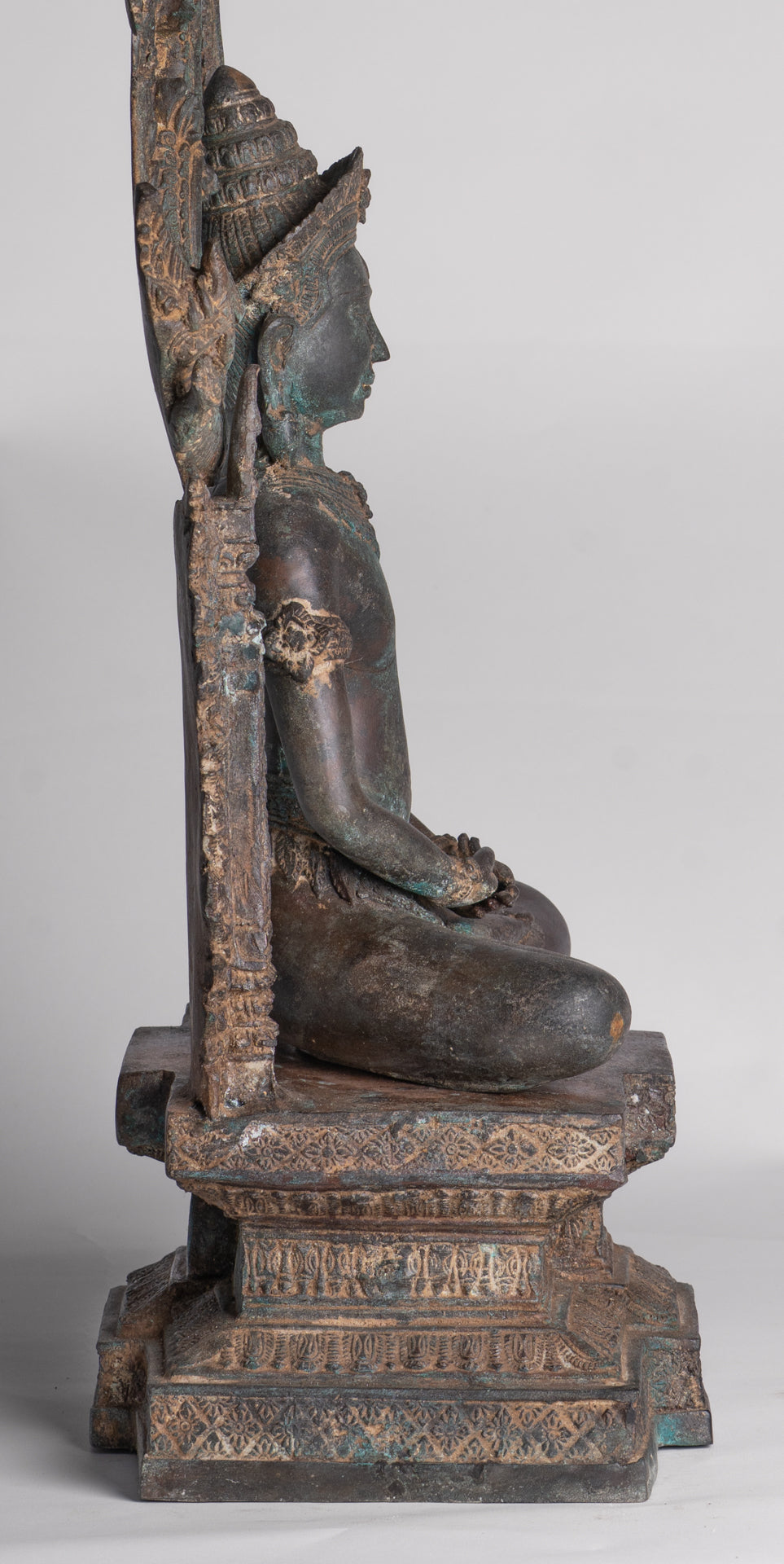 Buddha Statue - Antique Thai Style Enthroned Lopburi Meditation Buddha Statue - 94cm/38"