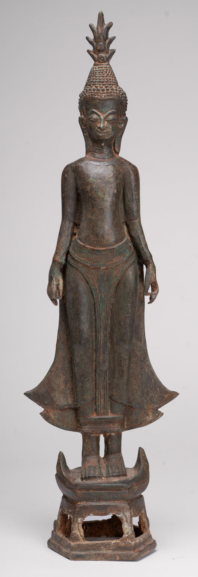 Buddha Statue - Antique Laos Style Standing Buddha Statue in Varada or Charity Mudra - 50cm/20"