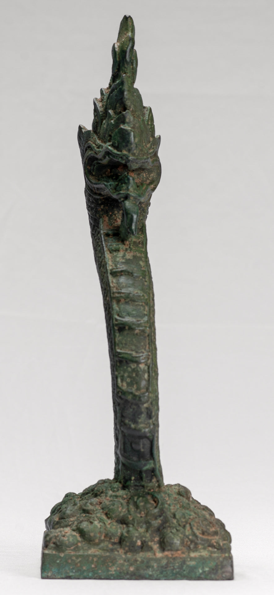 Naga Statue - Antique Thai Style Bronze Protective Naga, Snake or Serpent Statue - 31cm/12"