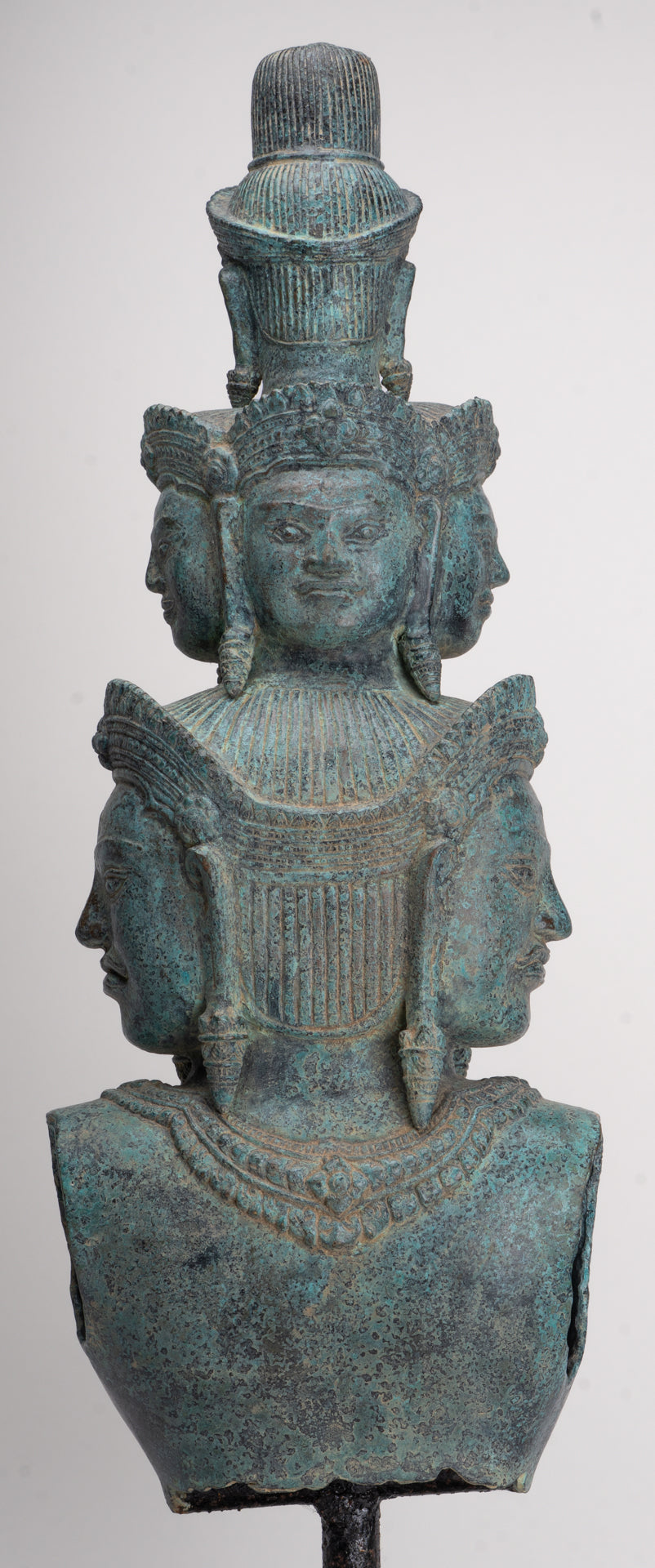Antique Baphuon Style Mounted Bronze Hevajra Statue - 68cm/27" Tall