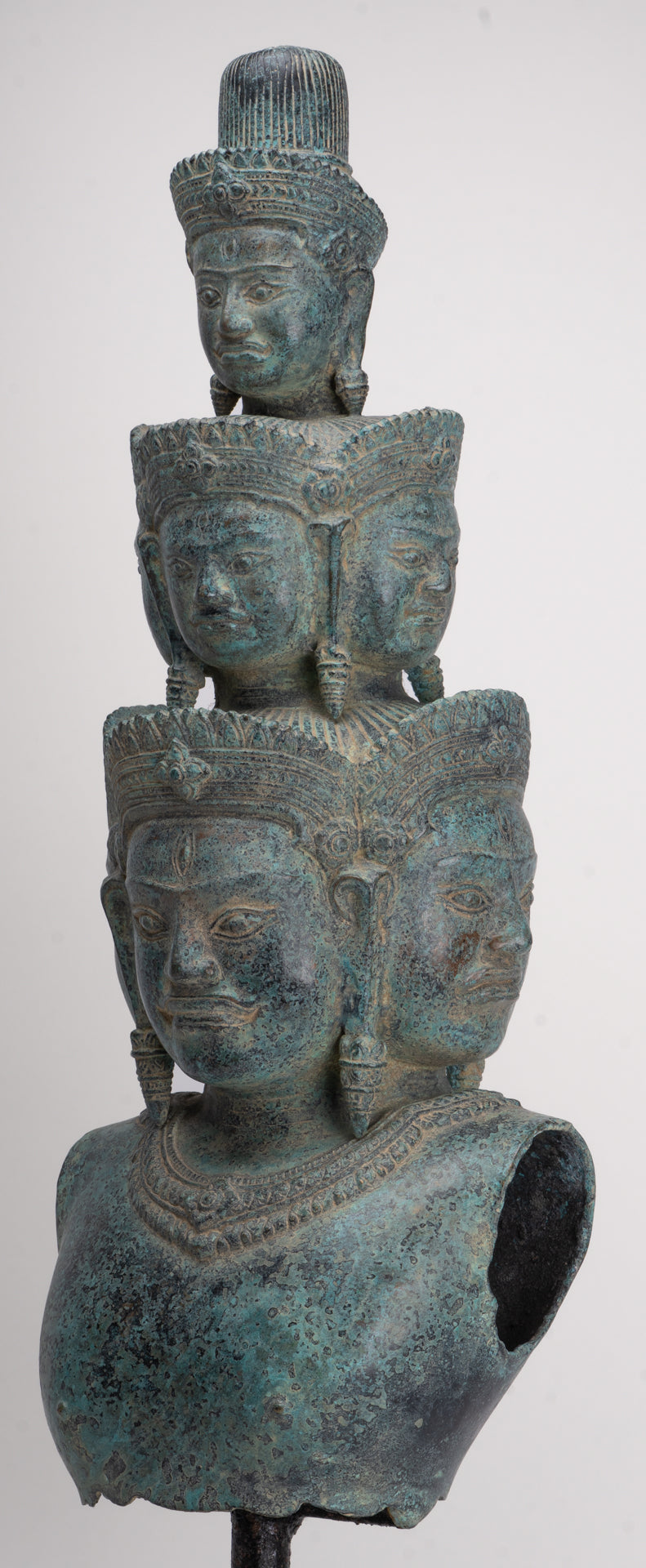 Antique Baphuon Style Mounted Bronze Hevajra Statue - 68cm/27" Tall