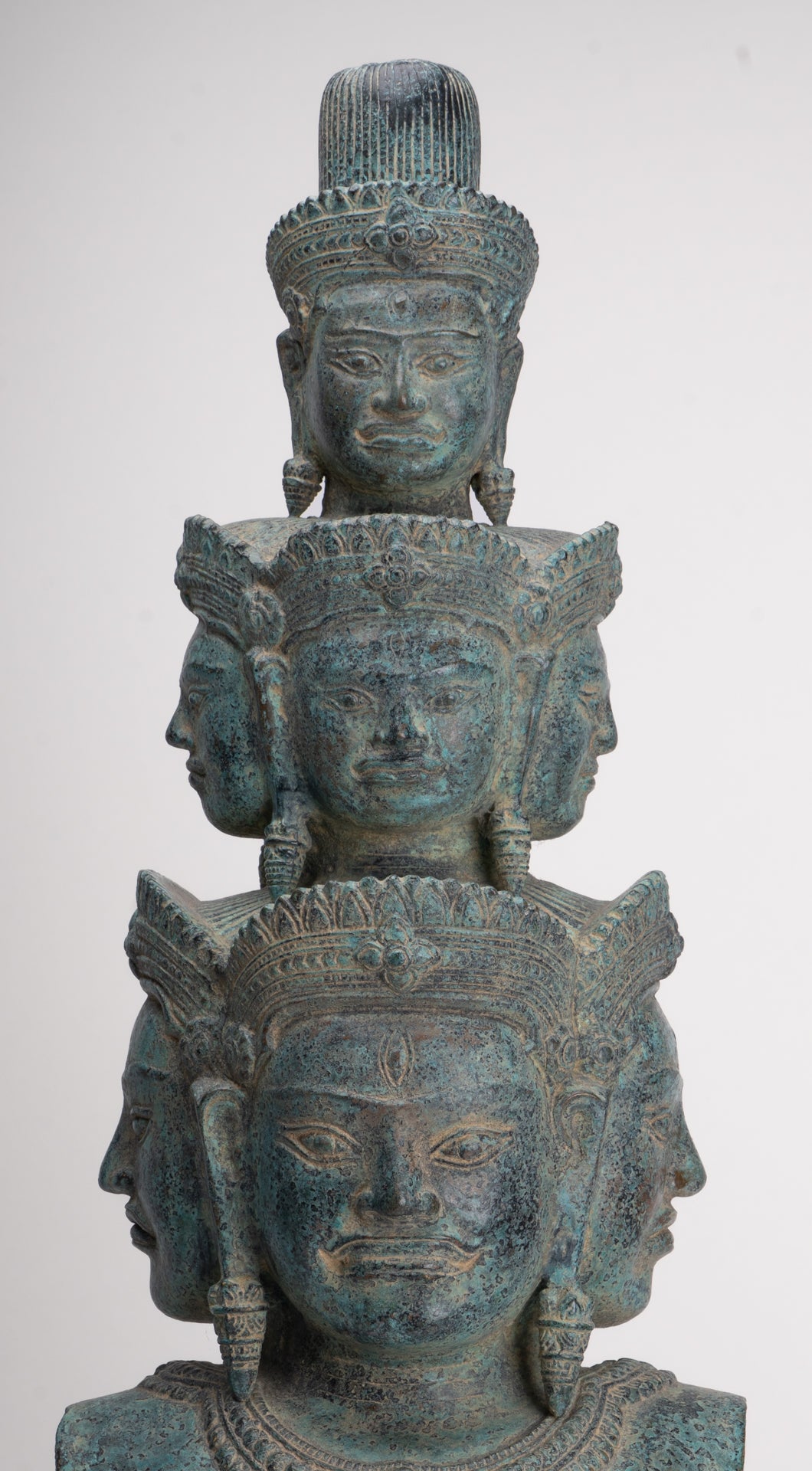 Antique Baphuon Style Mounted Bronze Hevajra Statue - 68cm/27" Tall