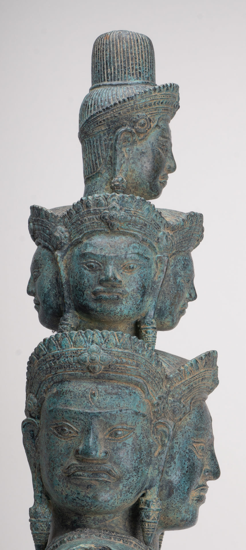 Antique Baphuon Style Mounted Bronze Hevajra Statue - 68cm/27" Tall