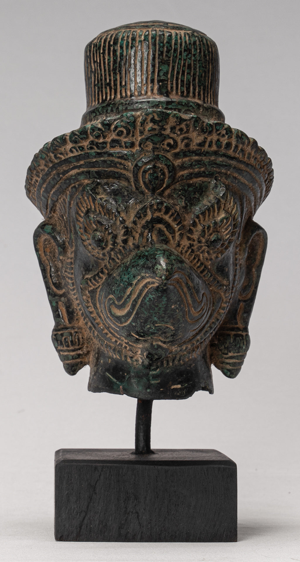 Antique Banteay Srei Style Bronze Khmer Garuda Vishnu Statue - 27cm/11"