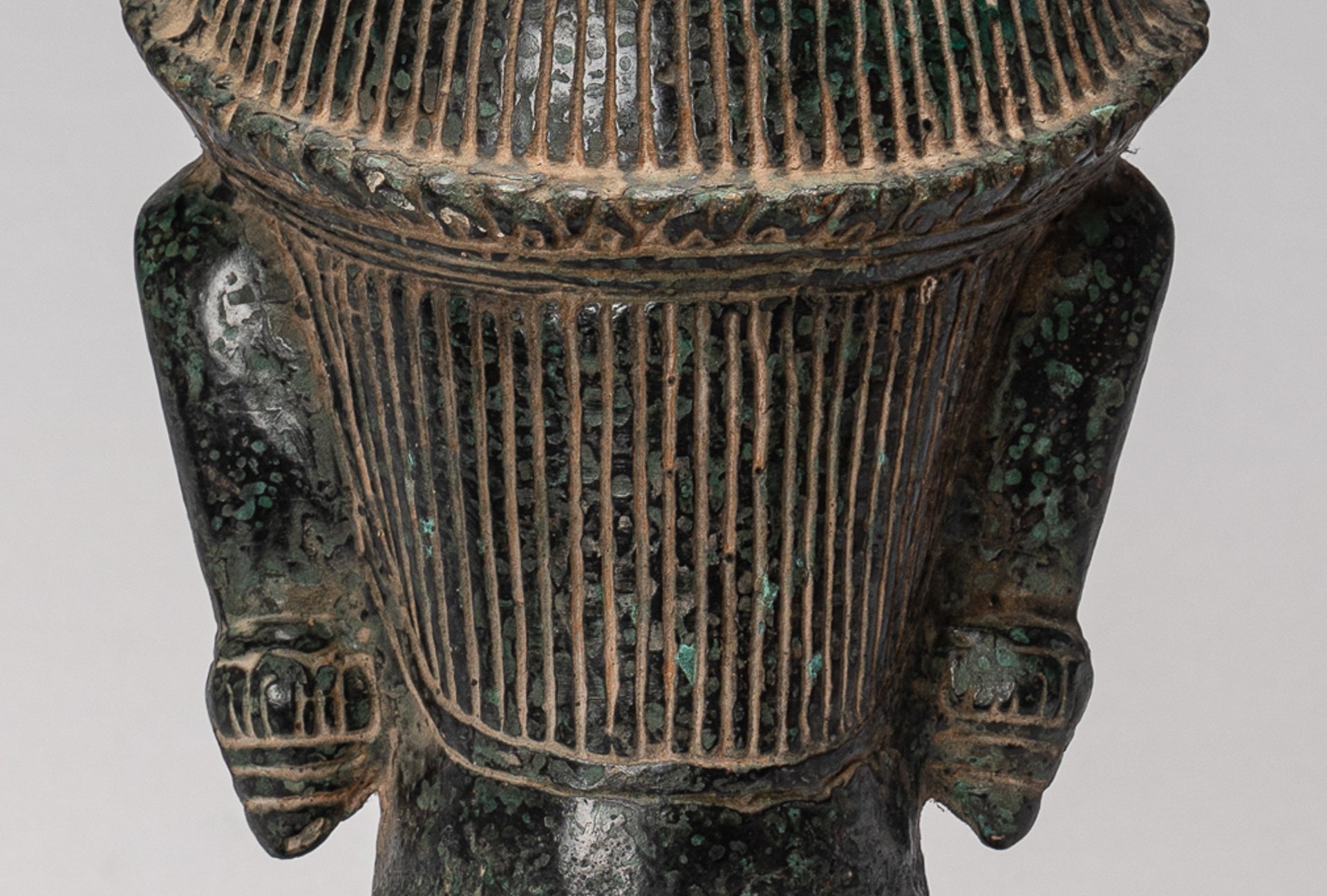 Antique Banteay Srei Style Bronze Khmer Garuda Vishnu Statue - 27cm/11"