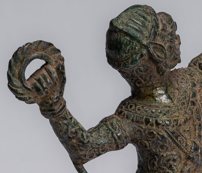 Antique Khmer Style Bayon Hindu God Hanuman Statue - 25cm/10" Tall