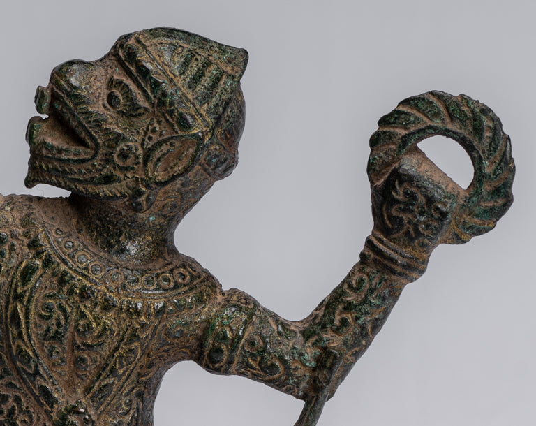 Antique Khmer Style Bayon Hindu God Hanuman Statue - 25cm/10" Tall