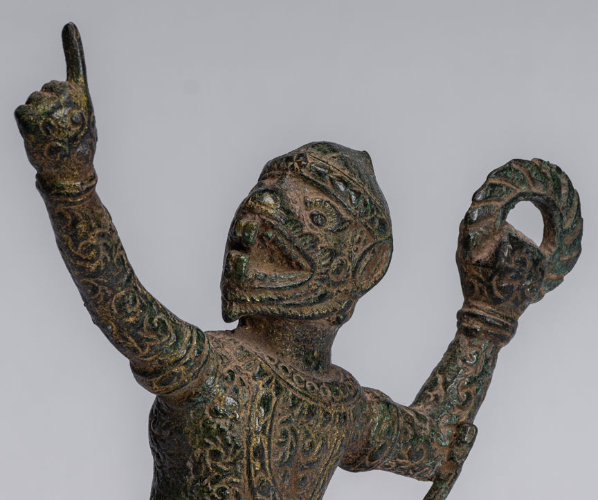 Antique Khmer Style Bayon Hindu God Hanuman Statue - 25cm/10" Tall
