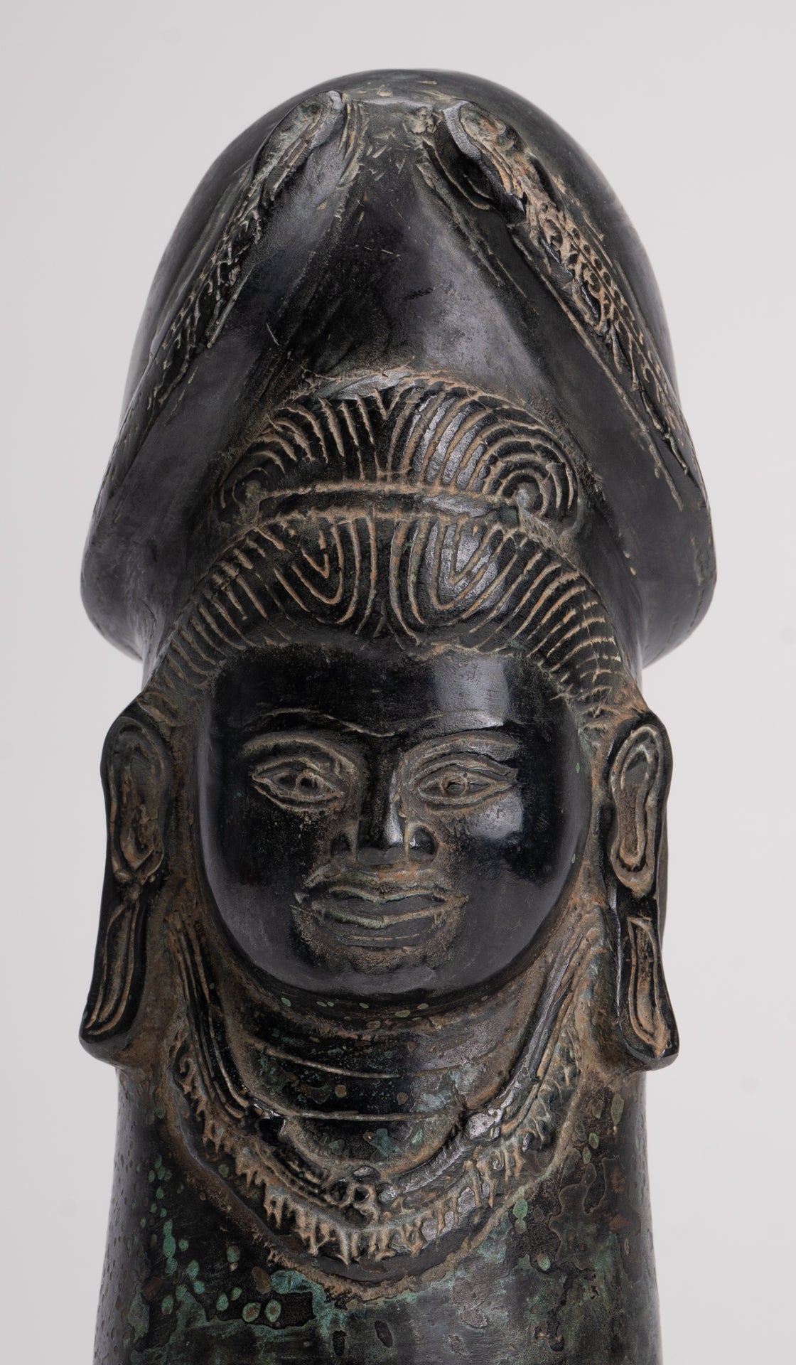 Antique Khmer Style Bronze Shiva Linga / Lingnum - 22cm/9"