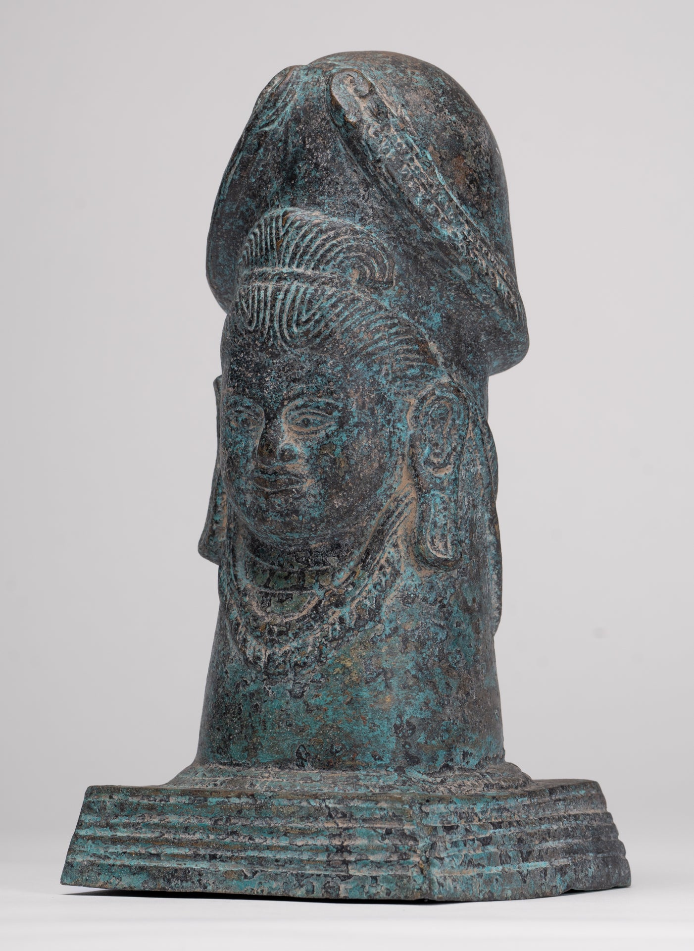 Antique Khmer Style Bronze Shiva Linga / Lingnum - 22cm/9"