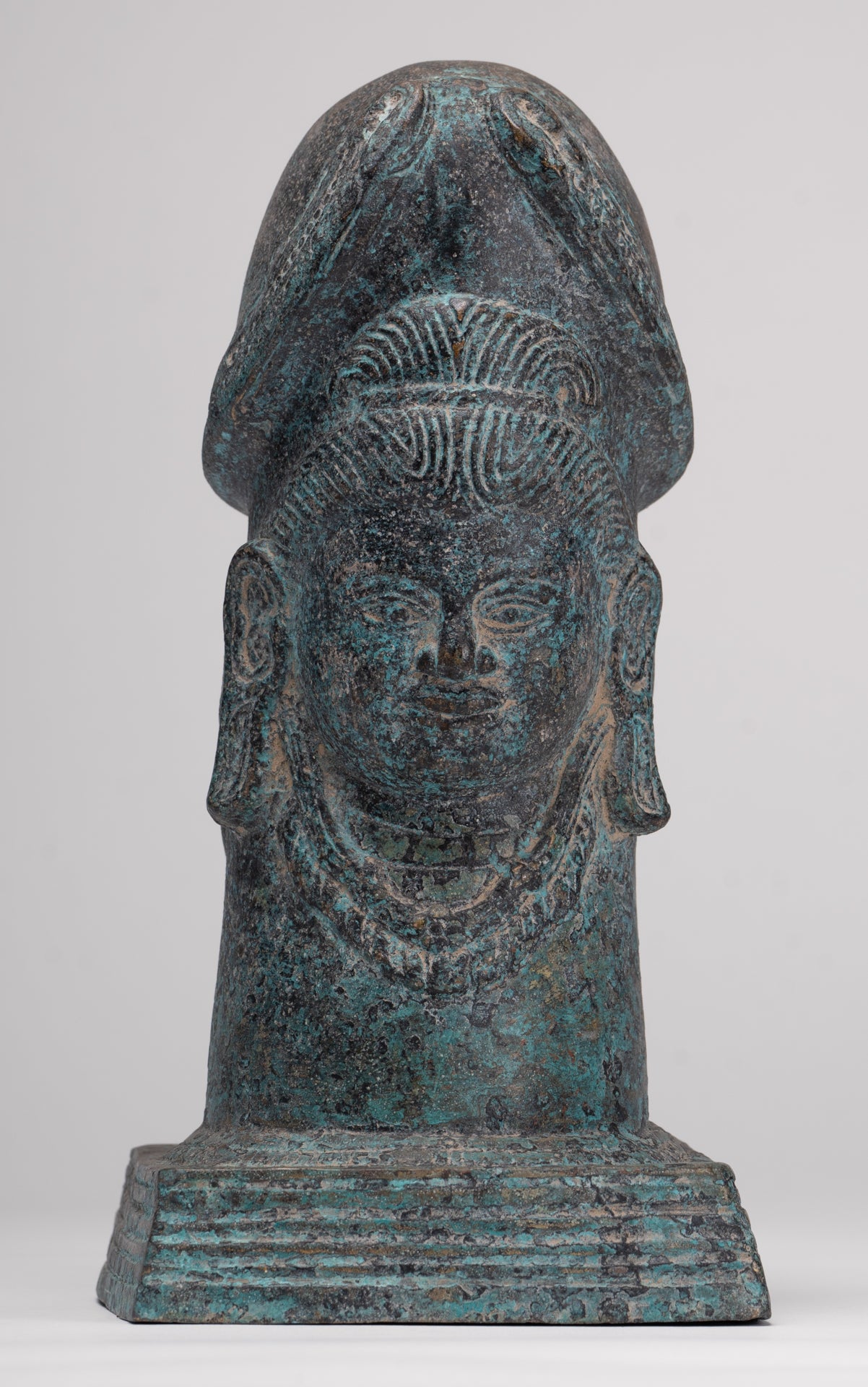 Antique Khmer Style Bronze Shiva Linga / Lingnum - 22cm/9"