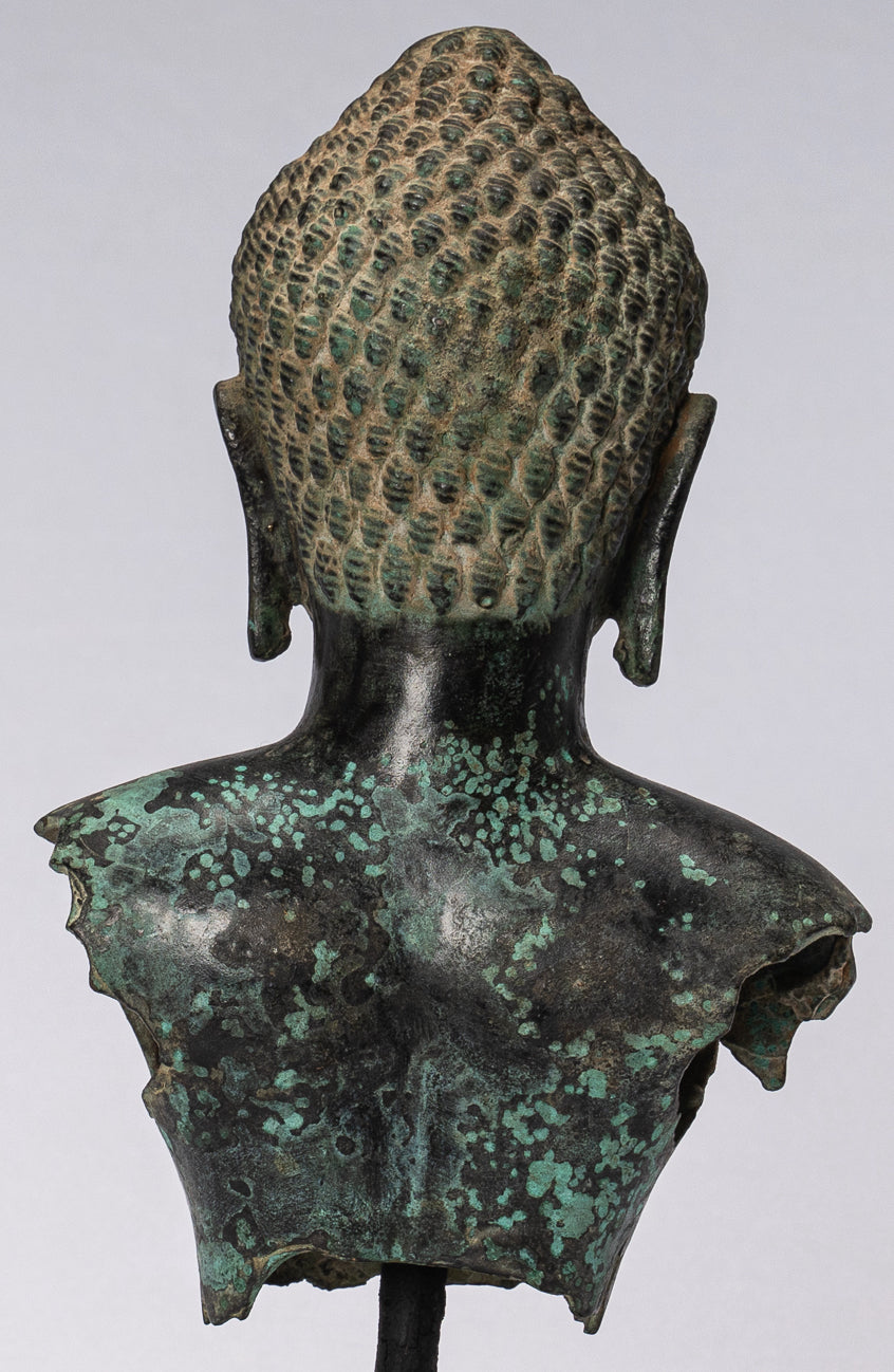 Antike Khmer Style Bronze Vishnu Torso Statue-Protector & Preserver-25cm/10 "