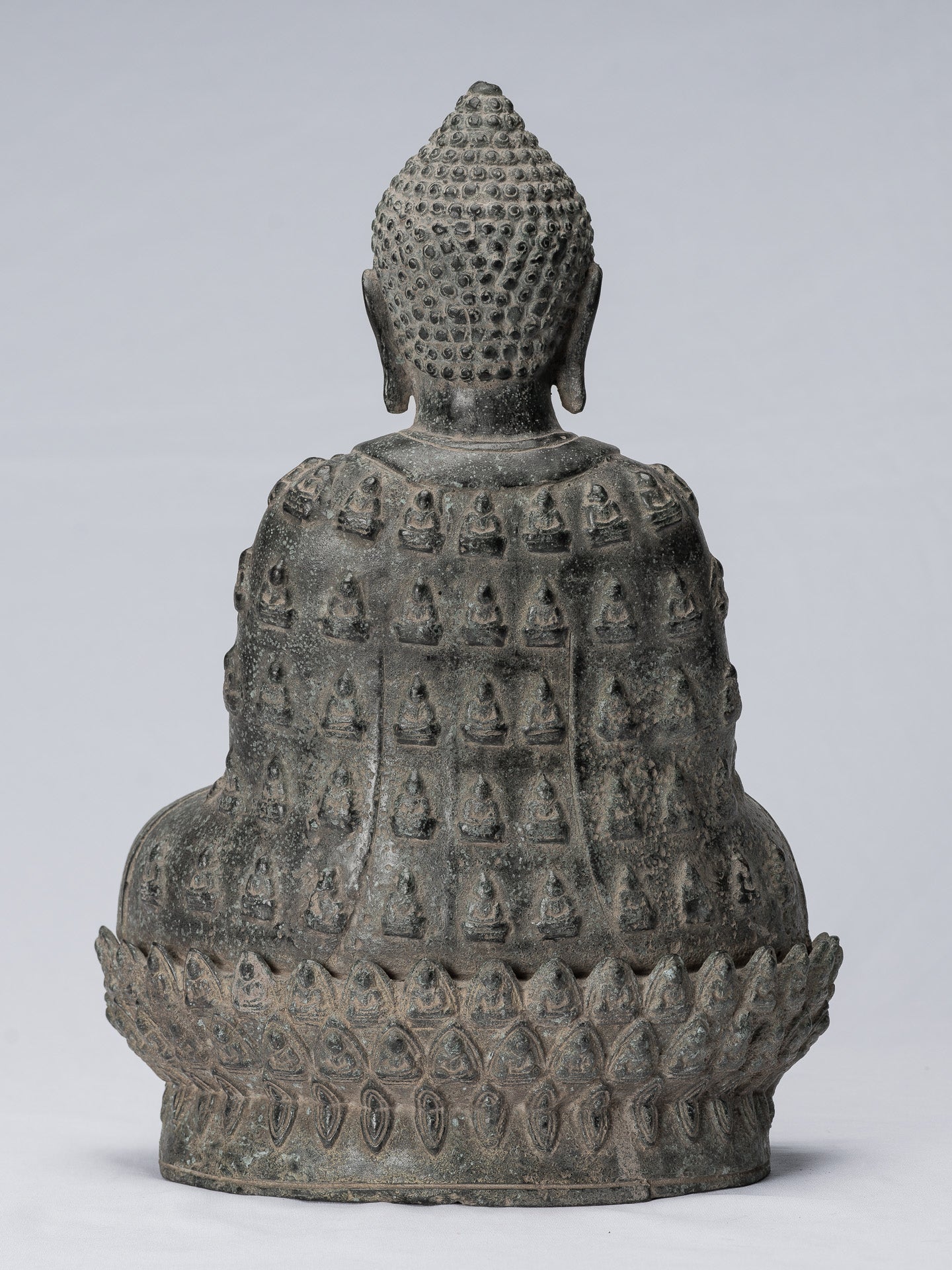 Buddha Statue - Antique Chinese Style Seated Bronze Many Buddha Adoration Buddha - 34cm/14"