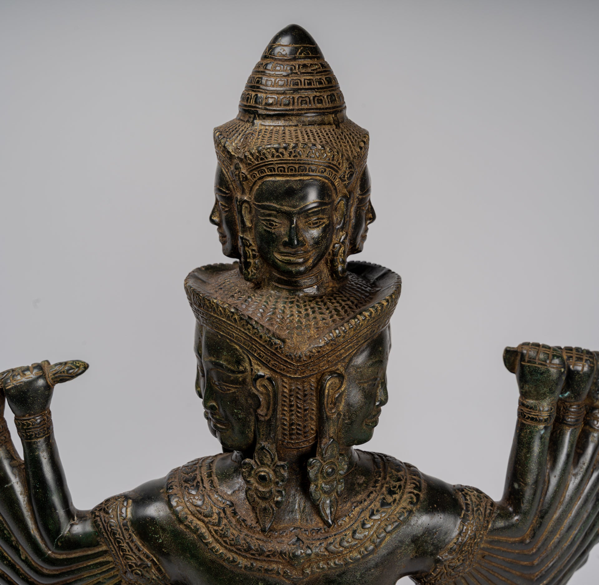 Antique Khmer in stile Khmer seduto Borhisattva Avalokiteshvara Statua - 53cm/21 "