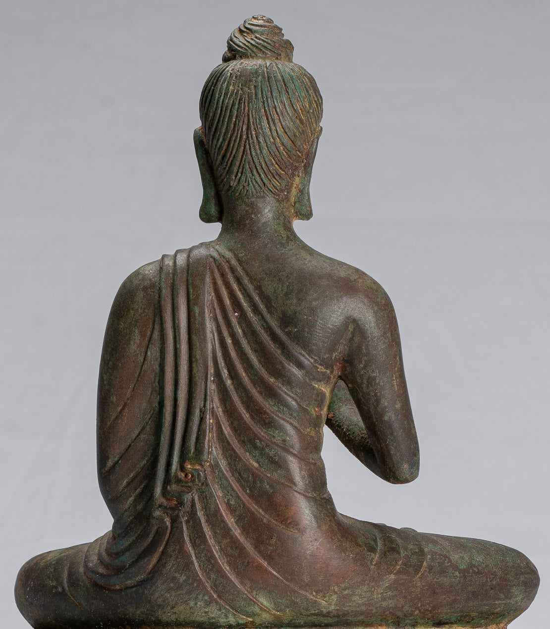 Indian Buddha Statue - Antique Gandhara Style Bronze Teaching Buddha Statue - 35cm/14"