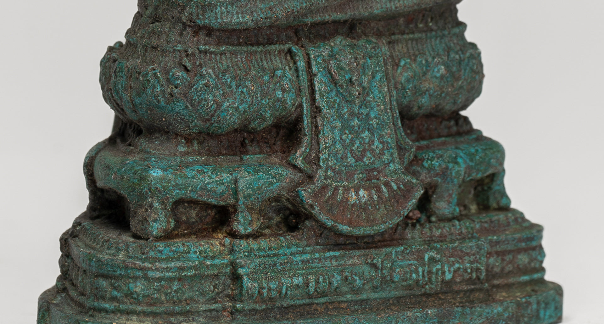 Buddha Sculpture - Antique Thai Style Bronze Seated Meditation Winter Buddha Statue - 12.5cm/5"